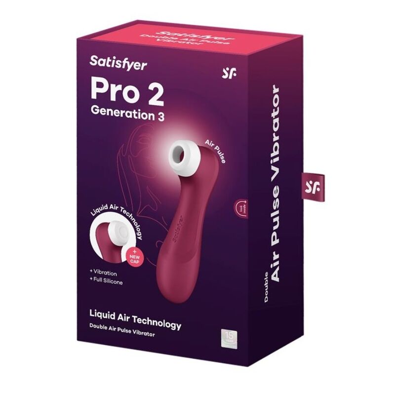 SATISFYER - TECNOLOGIA PRO 2 GENERAZIONE 3 ARIA LIQUIDA ROSSO VINO – Stimolatore dell'aria nessuna vibrazione – foto 5
