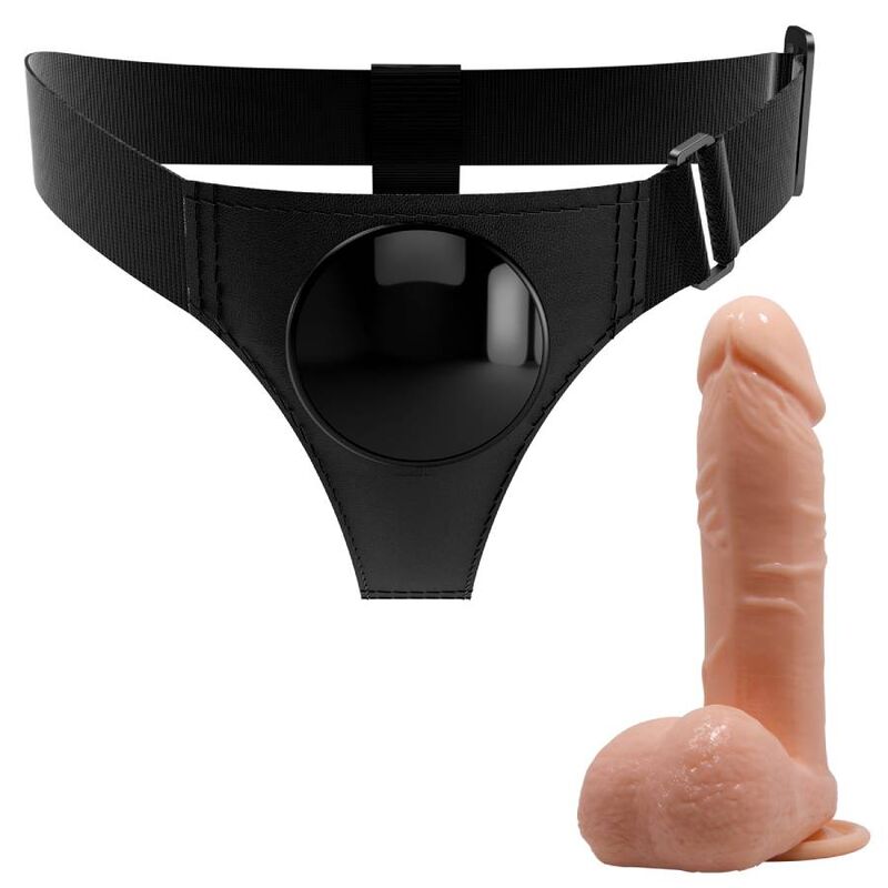 PRETTY LOVE - IMBRAGATURA SLIP UNIVERSALE CON DILDO TOM 20 CM NATURALE – Imbracature senza vibrazioni – foto 3