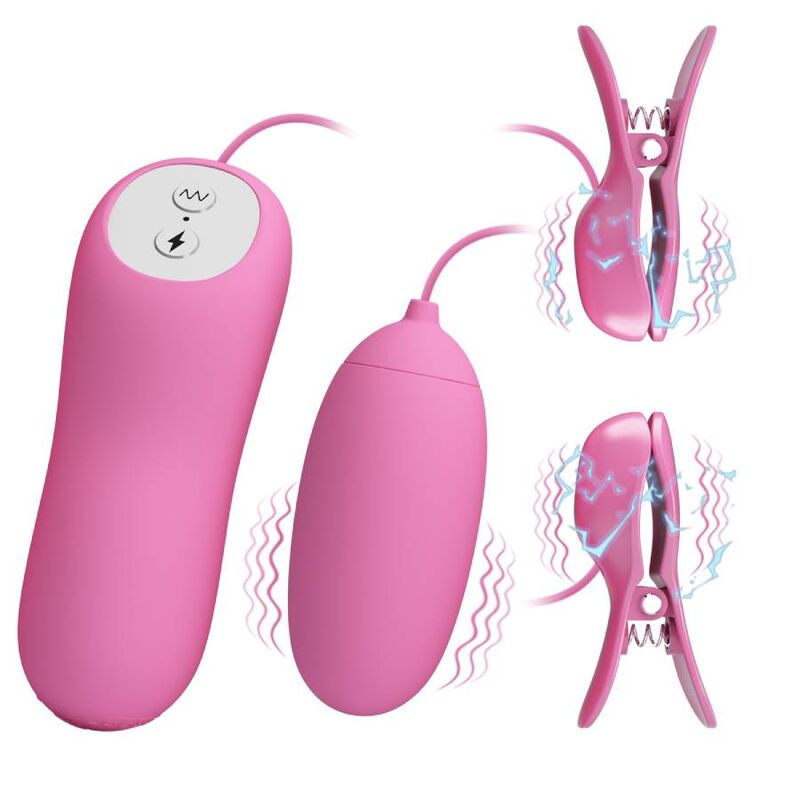 PRETTY LOVE - PINZETTA CON VIBRAZIONE ED ELETTROSHOCK ROSA – Mini vibratori – foto 3