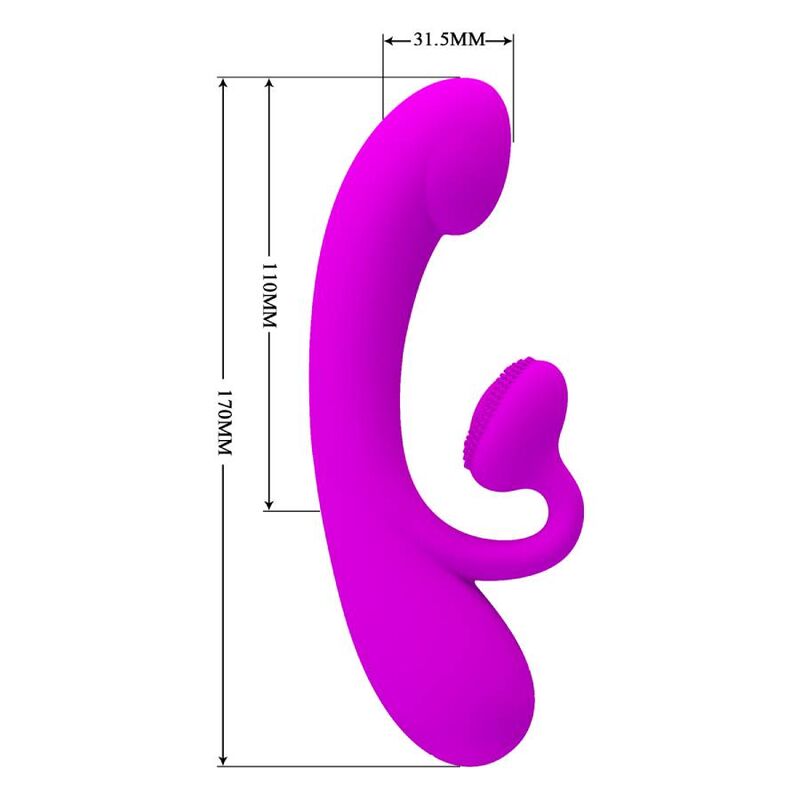 PRETTY LOVE - SINCERO VIBRATORE CLITORIDEO IN SILICONE E SUCCHIATORE VIOLA – Stimolatore dell'aria nessuna vibrazione – foto 5