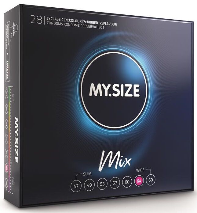 MY SIZE - MIX PRESERVATIVI 64 MM 28 UNIT – Taglia XL (grande)