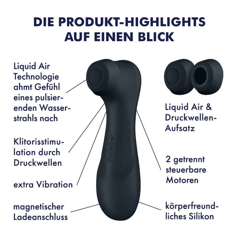 SATISFYER - TECNOLOGIA PRO 2 GENERAZIONE 3 ARIA LIQUIDA NERO – Stimolatore dell'aria nessuna vibrazione – foto 7