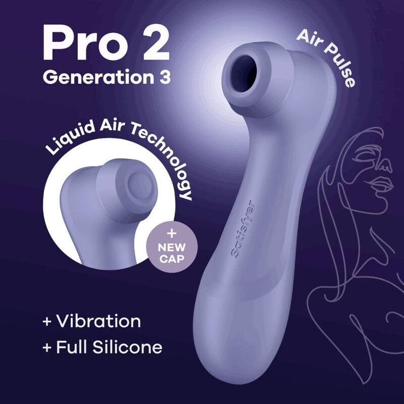 SATISFYER - TECNOLOGIA PRO 2 GENERAZIONE 3 ARIA LIQUIDA LILLA – Stimolatore dell'aria nessuna vibrazione – foto 5