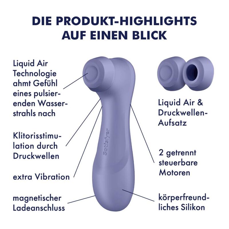 SATISFYER - TECNOLOGIA PRO 2 GENERAZIONE 3 ARIA LIQUIDA LILLA – Stimolatore dell'aria nessuna vibrazione – foto 7