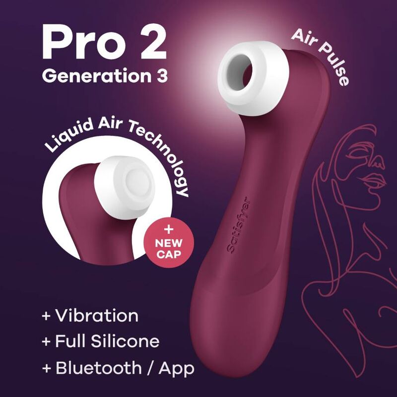 SATISFYER - PRO 2 GENERACIÓN 3 WINE ROSSO BLUETOOTH E APP – Vibratori con APP – foto 6