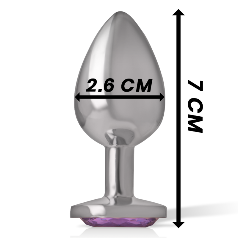 INTENSE - PLUG ANALE IN METALLO ALLUMINIO CON CRISTALLO VIOLA MISURA S – Tappi anali – foto 4