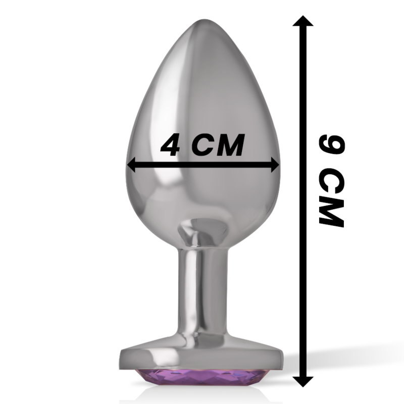 INTENSE - PLUG ANALE IN METALLO ALLUMINIO CON CRISTALLO VIOLA MISURA L – Tappi anali – foto 4