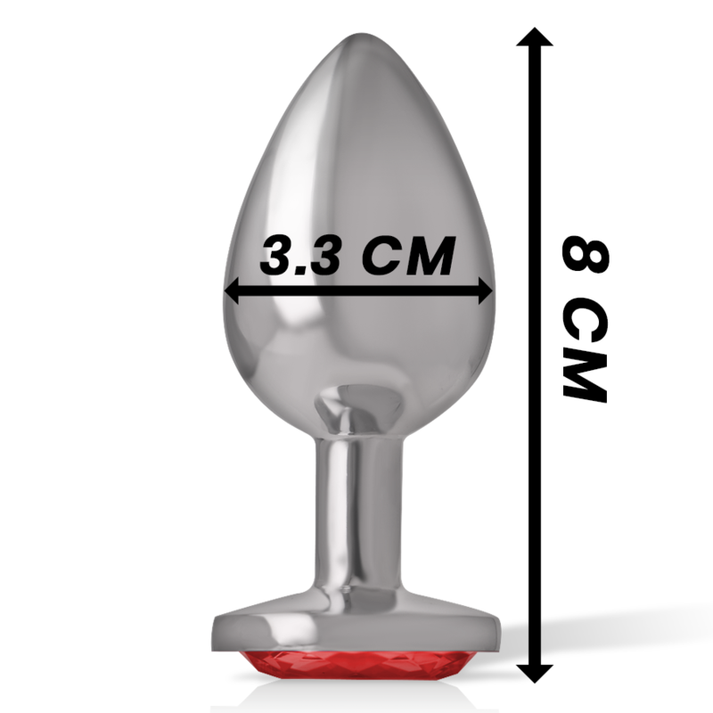 INTENSE - PLUG ANALE IN METALLO CON CRISTALLO ROSSO MISURA M – Tappi anali – foto 4
