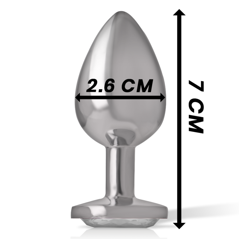 INTENSE - PLUG ANALE IN METALLO ALLUMINIO CON CRISTALLO ARGENTO MISURA S – Tappi anali – foto 6