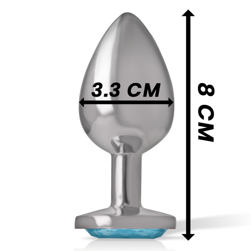 INTENSE - PLUG ANALE IN METALLO ALLUMINIO CON VETRO BLU TAGLIA M – Tappi anali – foto 4