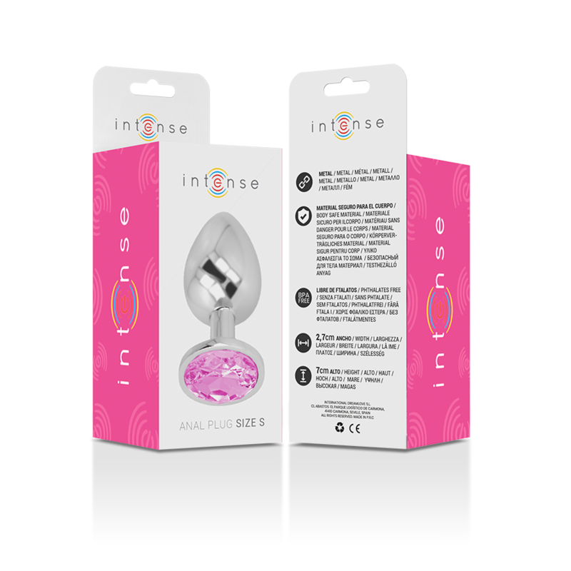 INTENSE - PLUG ANALE IN METALLO ALLUMINIO CON CRISTALLO ROSA TAGLIA S – Tappi anali – foto 6