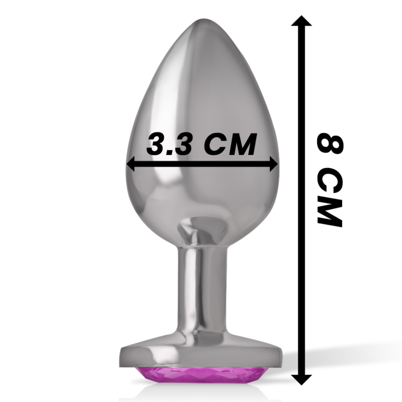 INTENSE - PLUG ANALE IN METALLO ALLUMINIO CON CRISTALLO ROSA TAGLIA M – Tappi anali – foto 4