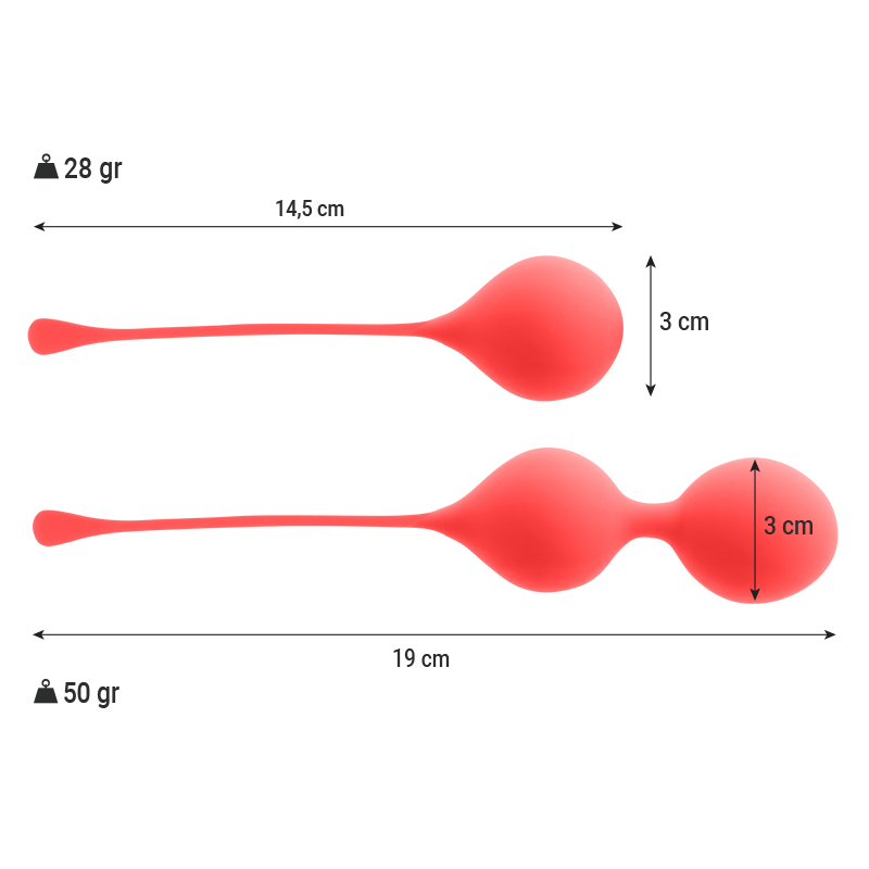INTENSE - PACK PALLE KEGEL KENDALL ROSSO – Sfere di silicone – foto 3