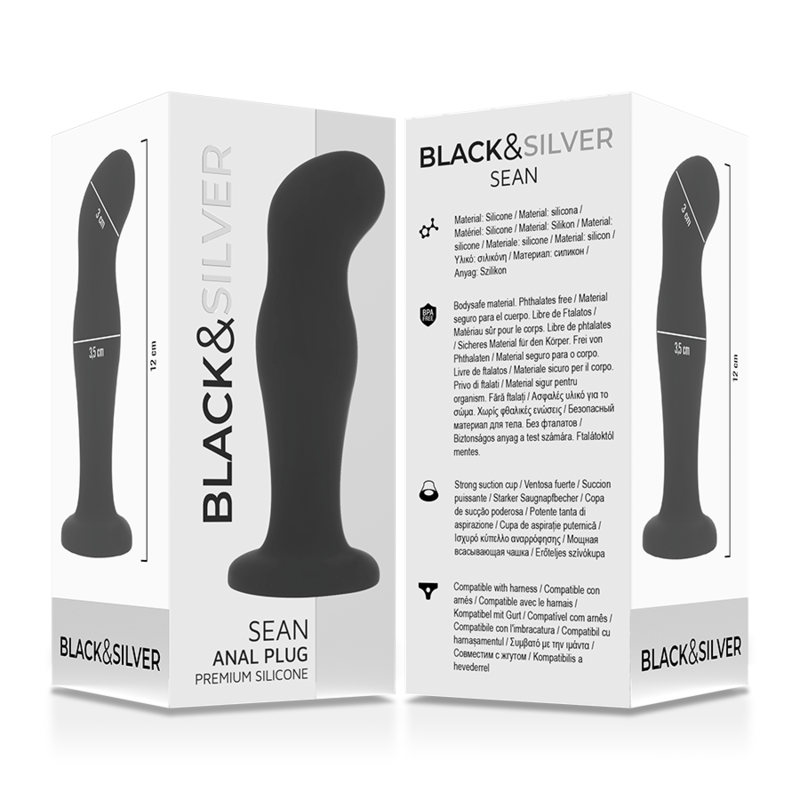 BLACK&SILVER - SEAN PLUG ANALE PREMIUM IN SILICONE NERO – Tappi anali – foto 6