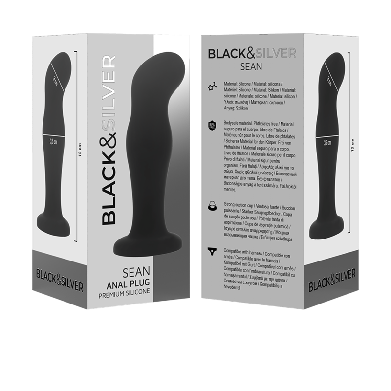 BLACK&SILVER - SEAN PLUG ANALE PREMIUM IN SILICONE NERO – Tappi anali – foto 5