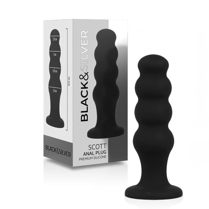 BLACK&SILVER - PLUG ANALE IN SILICONE SCOTT PREMIUM NERO – Tappi anali – foto 2