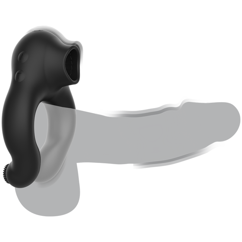 BLACK&SILVER - ANELLO VIBRATORE IN SILICONE 3 MOTORI RICARICABILE NERO – Mini vibratori – foto 3