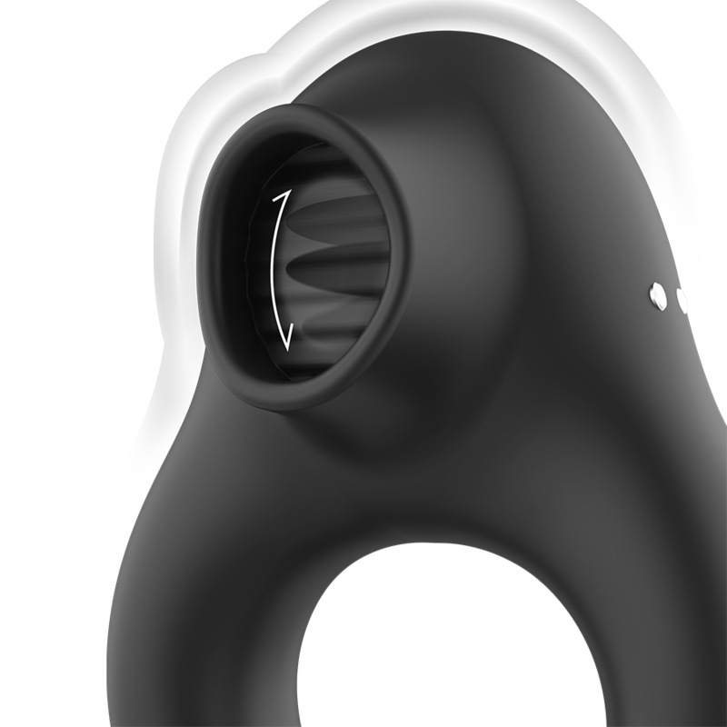 BLACK&SILVER - ANELLO VIBRATORE IN SILICONE 3 MOTORI RICARICABILE NERO – Mini vibratori – foto 5