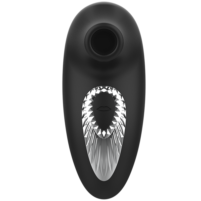 BLACK&SILVER - DRAKE DELUXE SUCKING VIBE RICARICABILE IN SILICONE NERO – Mini vibratori – foto 3