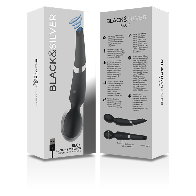 BLACK&SILVER - BECK BACCHETTA E VENTOSA 2 IN 1 IN SILICONE – Vibratori HI-TECH – foto 7