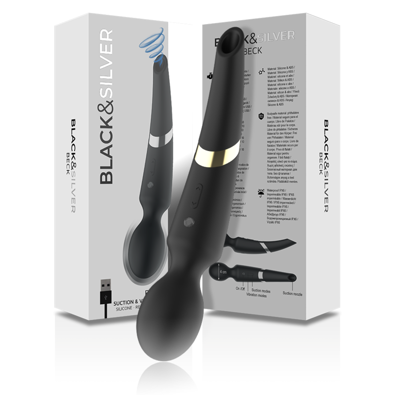 BLACK&SILVER - BECK BACCHETTA E VENTOSA 2 IN 1 IN SILICONE – Vibratori HI-TECH – foto 6