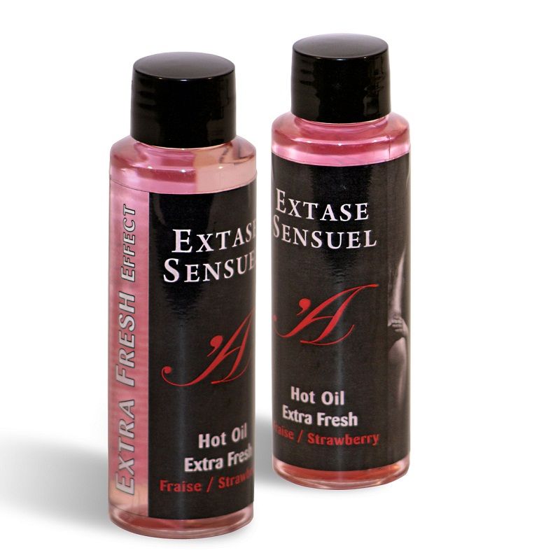 EXTASE SENSUAL - OLIO DA MASSAGGIO CON EFFETTO FRAGOLA EXTRA FRESCO 100 ML – Con effetto termico – foto 2