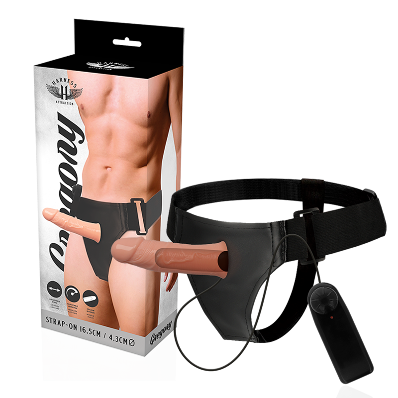 HARNESS ATTRACTION - GREGORY HOLLOW RNES CON VIBRATORE 16.5 CM -O- 4.3 CM – Estensore del pene con imbracatura – foto 2