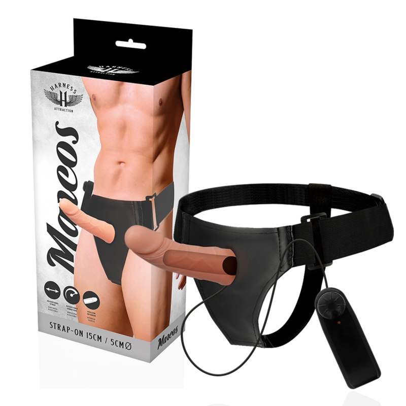 HARNESS ATTRACTION - RNES TELAI CAVI CON VIBRATORE 15 CM -O- 5 CM – Estensore del pene con imbracatura – foto 2