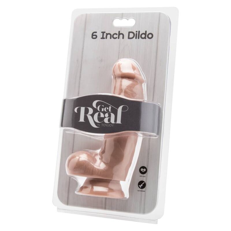GET REAL - DILDO 12 CM CON PALLE DI PELLE – Peni realistici – foto 2