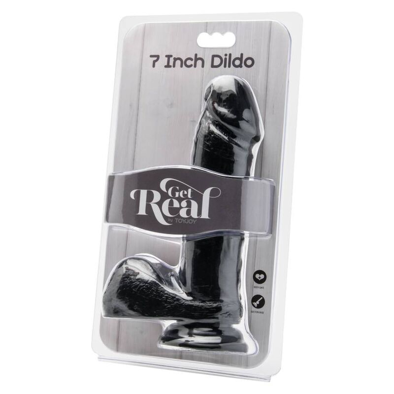 GET REAL - DILDO 18 CM CON SFERE NERO – Peni realistici – foto 2