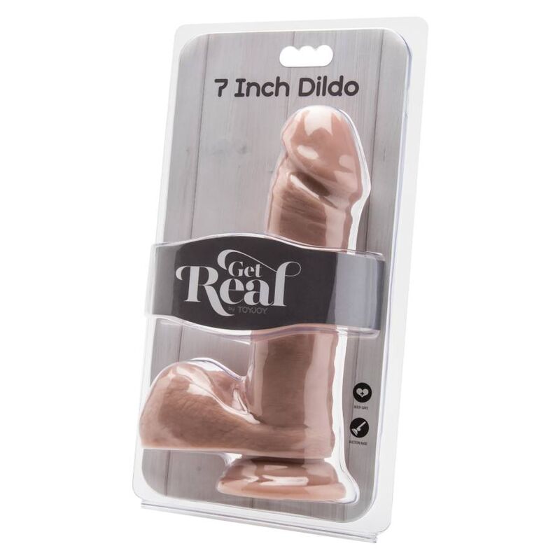 GET REAL - DILDO 18 CM CON PALLE DI PELLE – Peni realistici – foto 2