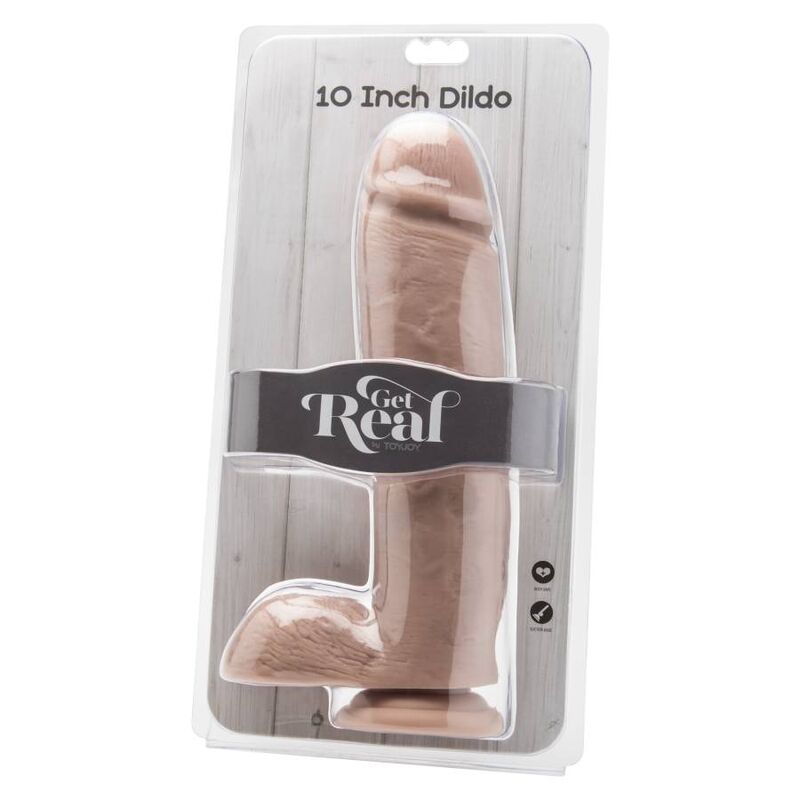GET REAL - DILDO 25,5 CM CON PALLE DI PELLE – Peni realistici – foto 2