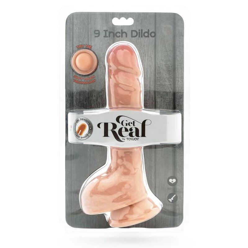 GET REAL - DILDO A DOPPIA DENSIT 25,5 CM PALLE DI PELLE – Peni realistici – foto 3