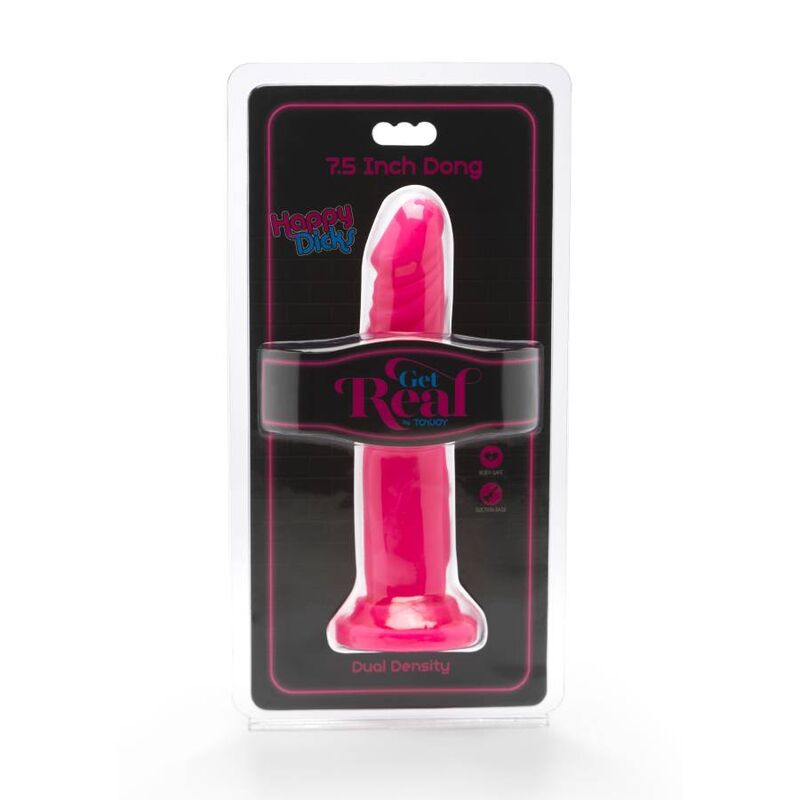 GET REAL - HAPPY DICKS DONG 19 CM ROSA – Peni realistici – foto 2