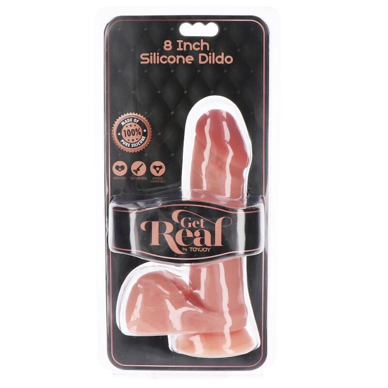 GET REAL - DILDO IN SILICONE 20,5 CM CON PALLE IN PELLE – Peni realistici – foto 4
