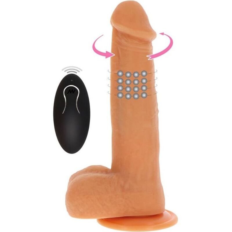 GET REAL - PELLE DILDO VIBRANTE CON PERLINE ROTANTI – Vibratori realistici