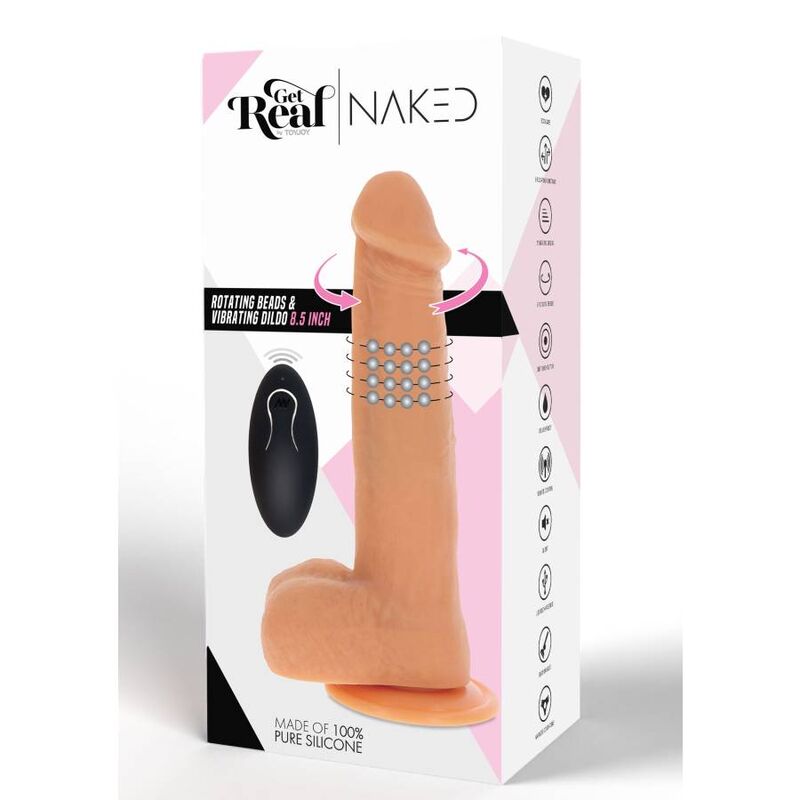 GET REAL - PELLE DILDO VIBRANTE CON PERLINE ROTANTI – Vibratori realistici – foto 6