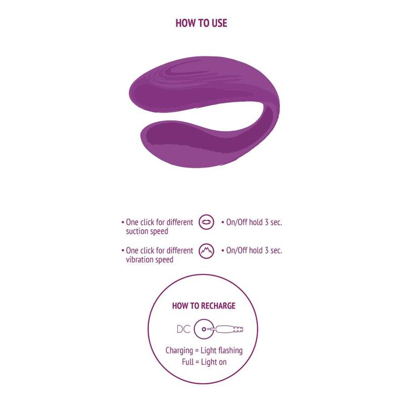 XOCOON - VIBRATORE DI COPPIA BOUND LOVE VIOLA – Stimolatore dell'aria nessuna vibrazione – foto 5
