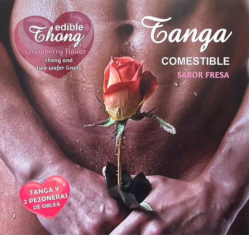 HOTFLOWERS - PERIZOMA UOMO+ 2 CAPEZZE IN WAFER ALLA FRAGOLA /es/pt/en/fr/it/ – Lingerie commestibile