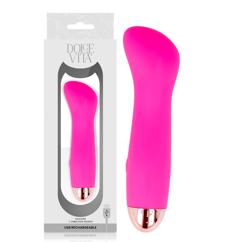 DOLCE VITA - VIBRATORE RICARICABILE ONE ROSA 7 VELOCITÀ – Mini vibratori – foto 2