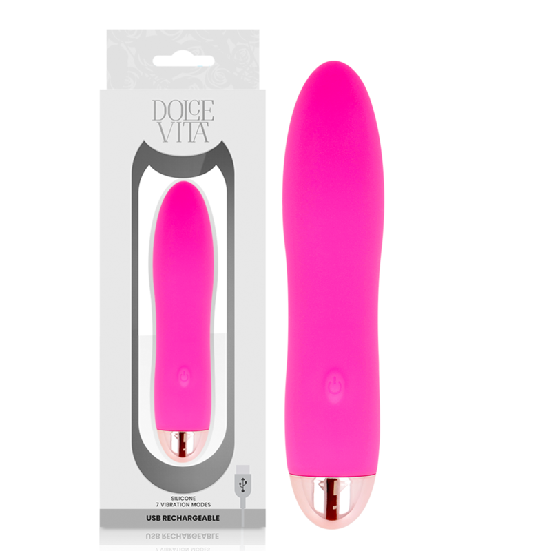 DOLCE VITA - VIBRATORE RICARICABILE QUATTRO ROSA 7 VELOCITÀ – Mini vibratori – foto 2