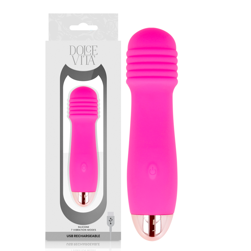 DOLCE VITA - VIBRATORE RICARICABILE TRE ROSA 7 VELOCITÀ – Mini vibratori – foto 2