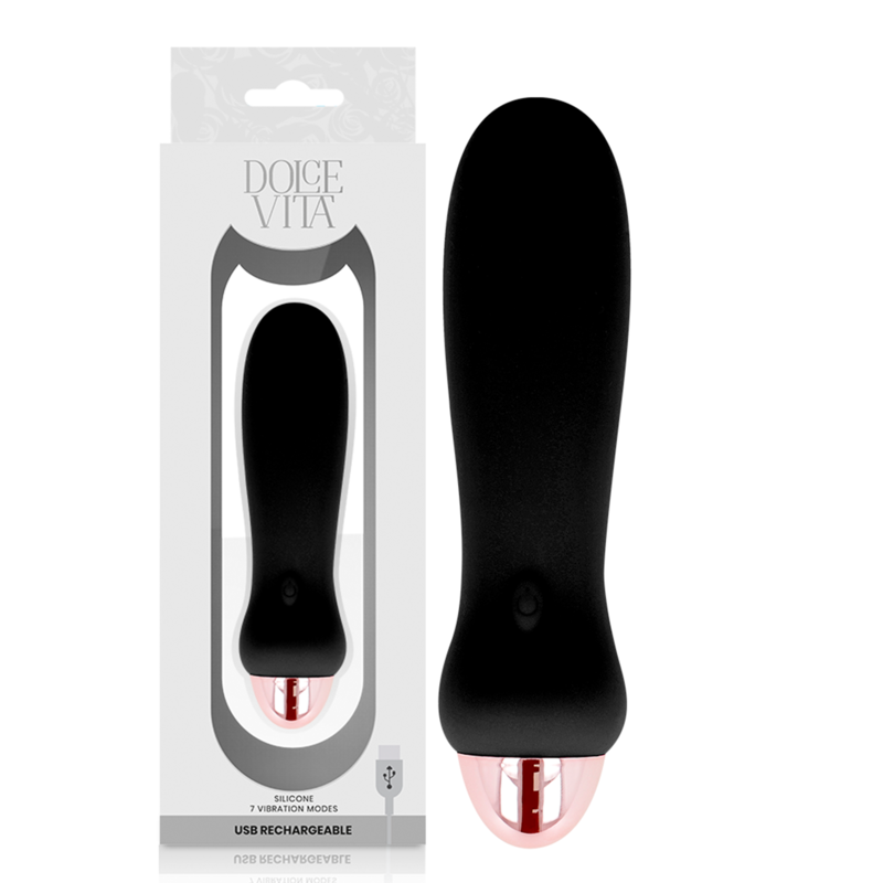 DOLCE VITA - VIBRATORE RICARICABILE CINQUE NERO A 7 VELOCITÀ – Mini vibratori – foto 2
