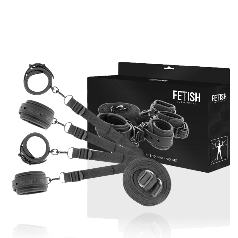 FETISH SUBMISSIVE - SET DI MANETTE E CRAVATTE CON FODERA IN NOPRENE – Sistemare le manette – foto 2