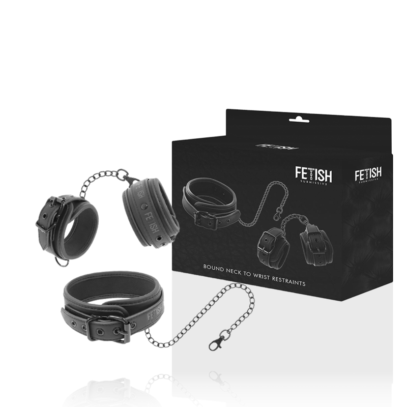 FETISH SUBMISSIVE - COLLANA E MANETTE IN PELLE VEGANA CON FODERA IN NOPRENE – Mogli – foto 2