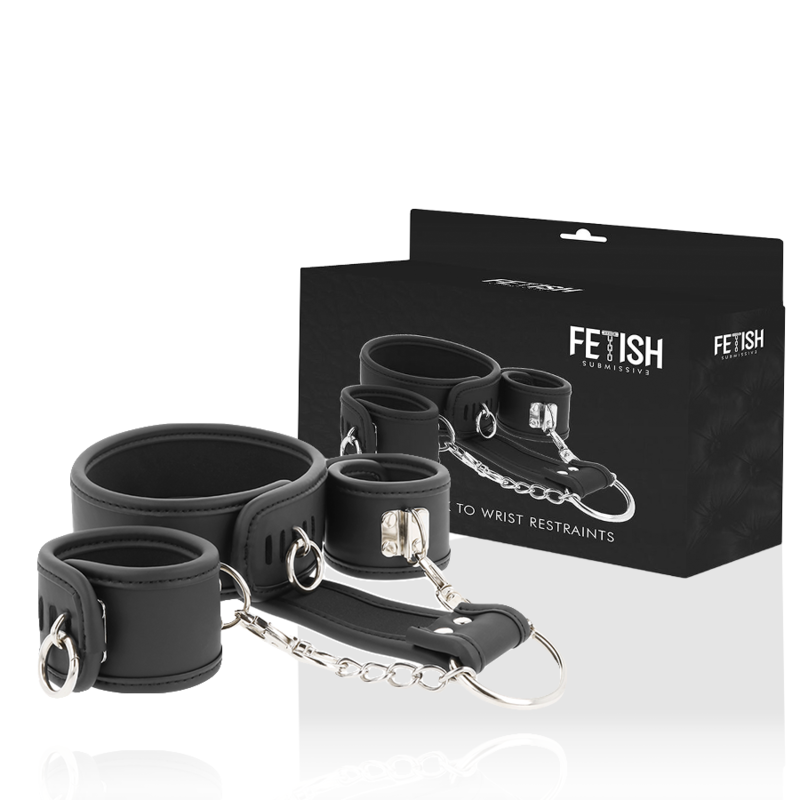 FETISH SUBMISSIVE - COLLANA E MANETTE IN PELLE VEGANA CON FODERA IN NOPRENE – Mogli – foto 2