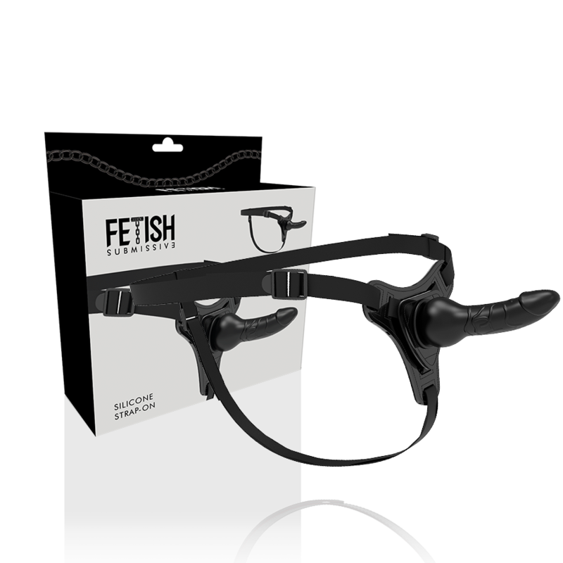 FETISH SUBMISSIVE HARNESS - SILICONE NERO REALISTICO 16 CM – Imbracature senza vibrazioni – foto 2