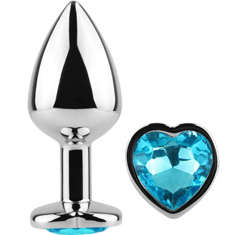 SECRETPLAY - TAPPO IN METALLO CUORE BLU TAGLIA PICCOLO 7 CM – Tappi anali
