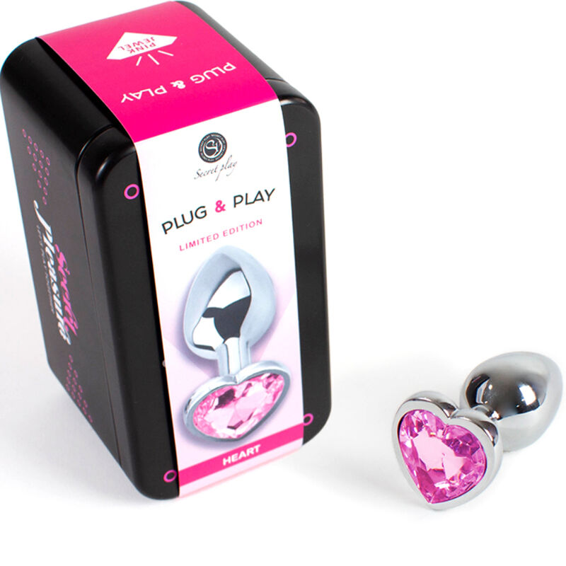 SECRETPLAY - TAPPO IN METALLO FUCSIA CUORE TAGLIA PICCOLA 7 CM – Tappi anali – foto 2