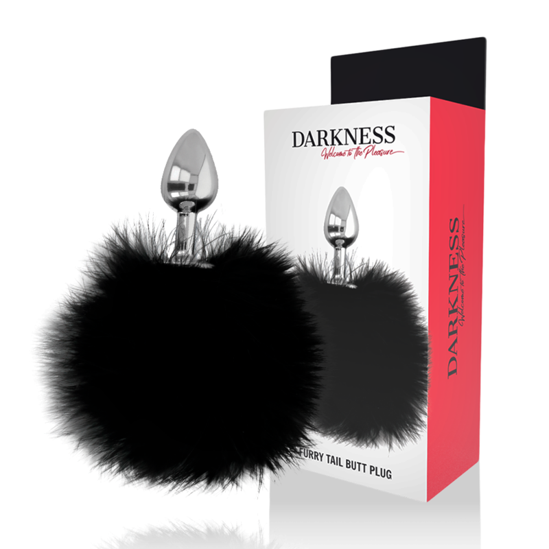 DARKNESS - BUTTPLUG ANALE EXTRA CON CODA NERA 7 CM – Tappi anali